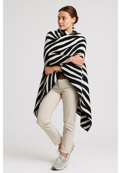 Zebra Desenli Trikoşal Marka-yumuşak Dokulu,rahat,hafif Ve Şık-taşınabilir Kılıf Çantalı-170x70 Cm Siyah Beyaz