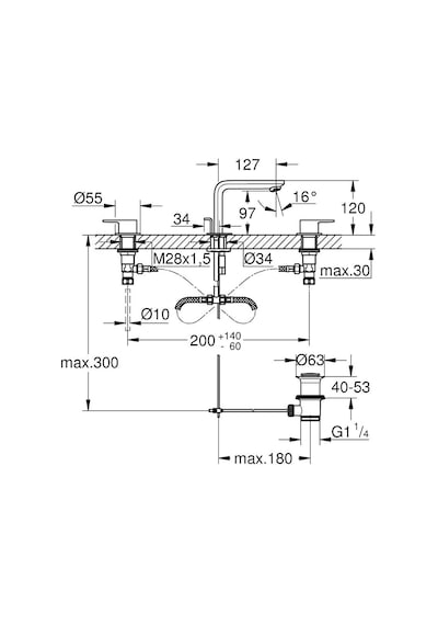Grohe Lineare 3 Delikli Lavabo Bataryası 20304001