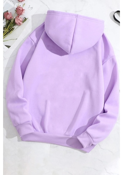 Uyguntarz Unisex Nasa Bear Baskılı Sweatshirt Lila