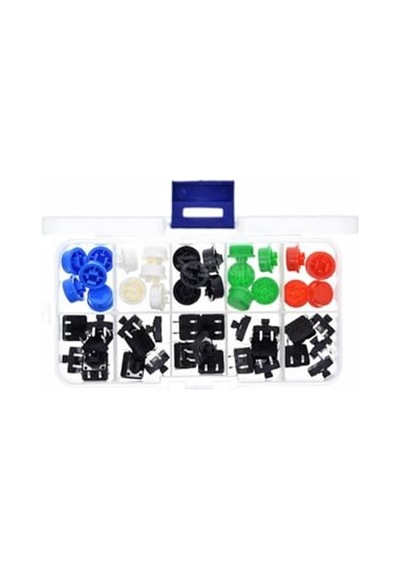 Başlıklı Tact Buton Seti, 12x12mm 25 Adet, 4 Renk