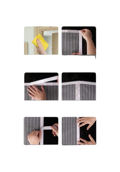Mey İthalat Balkon Kapısı Mıknatıslı Sineklik Çift Taraflı Bant Hediyeli File Perde -