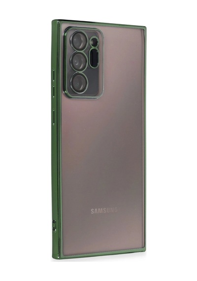 Samsung Galaxy  Uyumlu  Note 20 Ultra Kılıf Razer Lensli Silikon - Yeşil Çokrenkli