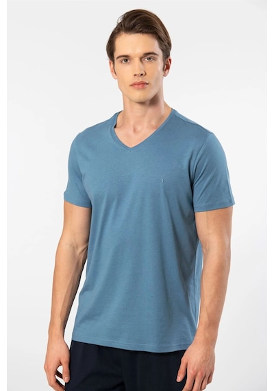 Cacharel 2192 Erkek Kısa Kollu V Yaka Pijama Takımı-indigo İndigo