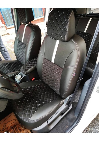 Renault Kangoo 2011 2022 Arası Uyumlu Arka Sırt Arka Oturma 2 1 Beyaz Nakışlı