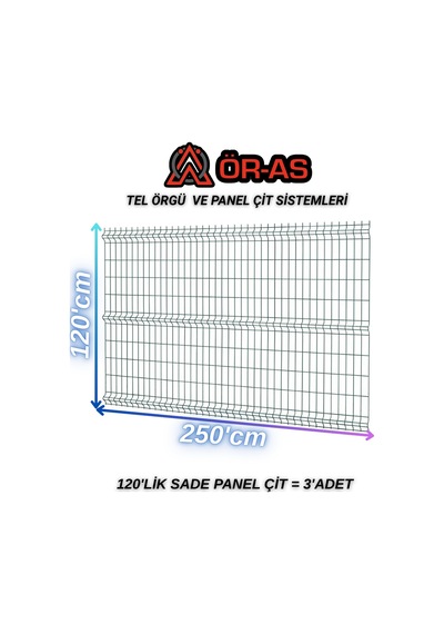 Yeşil Bahçe Teli Panel Çit 120 Cm X 250 Cm 3-adet