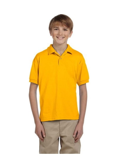 Tezzgelsin Erkek Çocuk Polo Yaka Kısa Kol Okul T-shirt Sarı