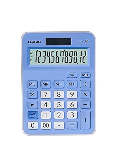 Casio Mx-12b-lb Açık Mavi 12 Hane Masa Üstü Hesap Makinesi