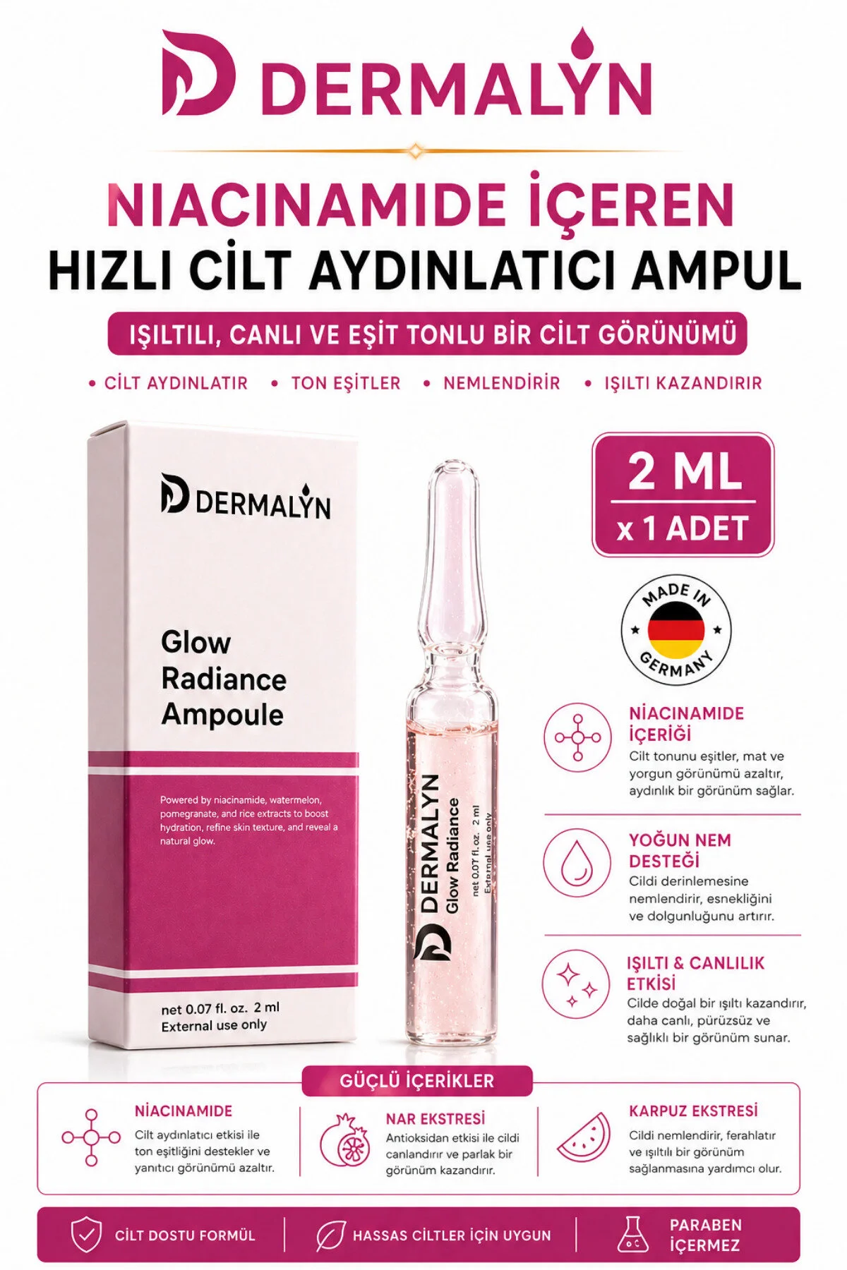 Dermalyn 7 Li Cilt Bakım Seti Kırışıklık Leke Somon Dna Kök Etkili Ampul Serum Dermaroller