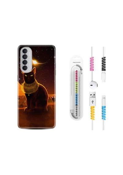 Oppo Reno 4 Pro Kılıf Kablo Koruyuculu Kraliçe Kedi 1873
