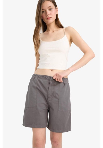 DeFacto Coool Normal Bel Kısa Paça Gabardin Bermuda Şort F3318AX25SMAR193