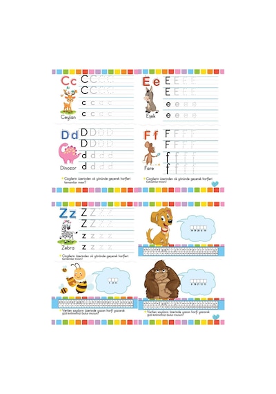 Harika Kitap 4 - 6 Yaş Okul Öncesi Çizgi Çalışmaları Seti 5 Kitap