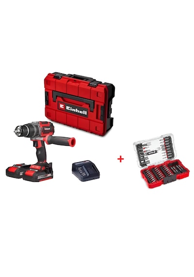 Einhell TP-CD 18/70 Li-i Bl 2x2.0AH Akülü Darbeli Vidalama + Einhell Vidalama Uç Seti 42 Parça M-case Kutu Set