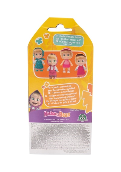 Masha & Koca Ayı - 12 Cm Masha Bebek - Yeşil Elbiseli