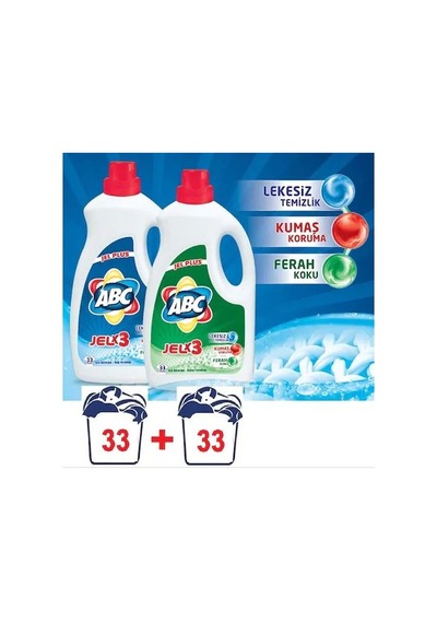 ABC Jel Plus Dağ Ferahlığı + Bahar Ferahlığı Sıvı Çamaşır Deterjanı 2 x 2145 ML