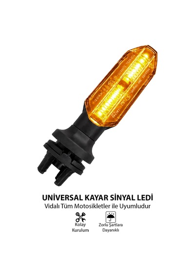 Motosiklet Led Sinyal Ön Lambası Universal Kısa Gövde Gündüz Led Ve Kayan Sinyal