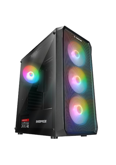 Rampage Compact 4x120mm Rgb Fan 750w Power Oyuncu Bilgisayar Kasası
