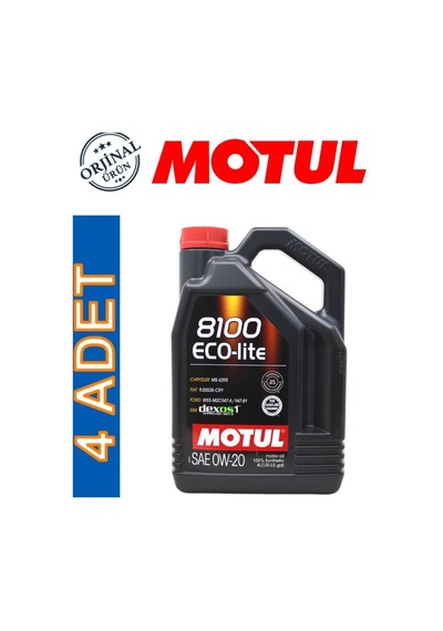 Motul 8100 Eco-Lite 0W-20 Motor Yağı 4 x 4 L