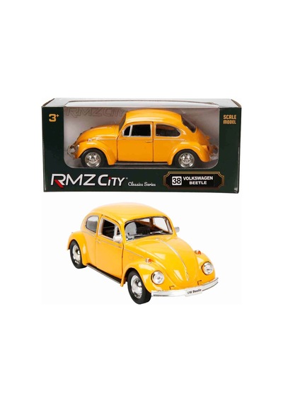 1:32 Rmz City Alman Klasikleri Serisi Die Cast Çek Bırak Model Araba - Turuncu Volkswagen Beetle Sar