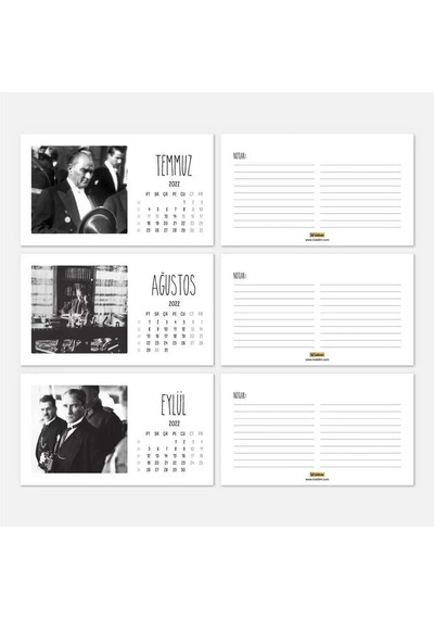 Atatürk Fotoğraflı 2027 Takvim Şövale Masa Takvimi