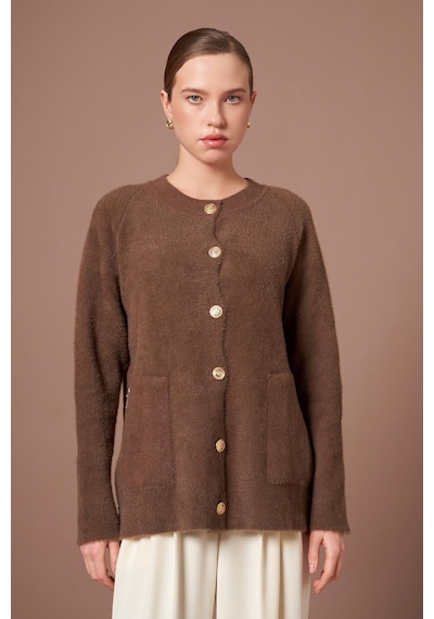Ftz Women Kadın Angora Hırka Kahve 25259 Kahve