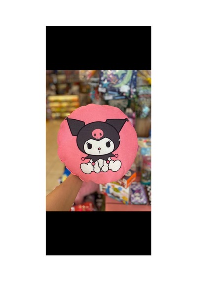 Kuromi Pembe Fon Desenlı Tasarım Yastık Pembe