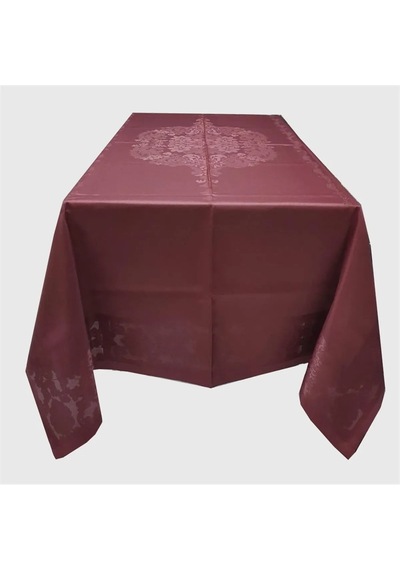 Jumbo Lüks Jakarlı Masa Örtüsü Bordo