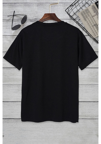 Flood Of Style Unisex Sevimli Kedi Tasarım T-shirt Siyah