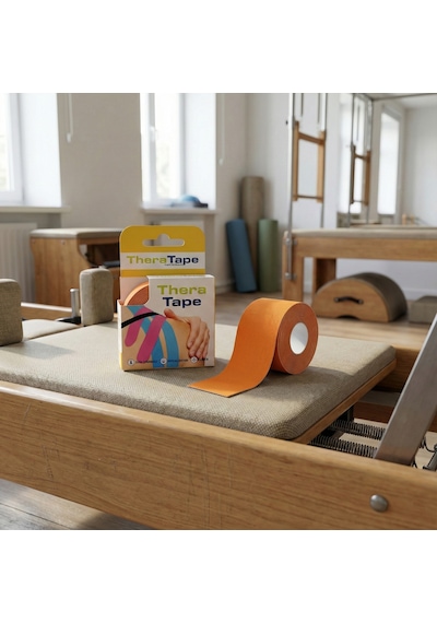 Thera Tape Kinesio Sporcu  Bandı Yüz & Vücut Uyumlu Kinezyo Bant Turuncu 5 CM x 5 M
