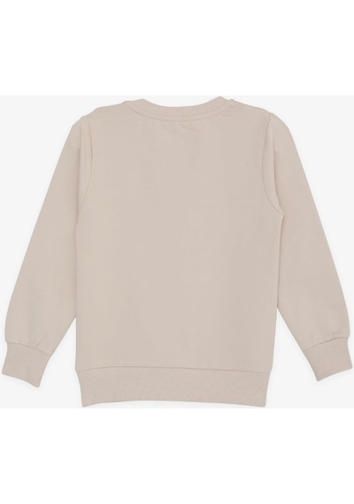 Breeze Girls & Boys Erkek Çocuk Sweatshirt Yazı Baskılı 2-6 Yaş, Bej-bej Bej