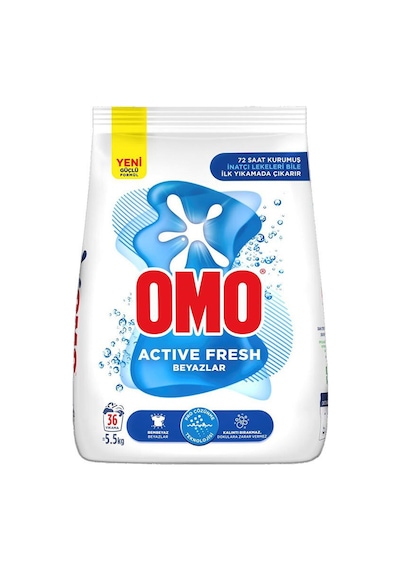 3 Adet Omo Active Fresh 5,5 Kg Beyazlar