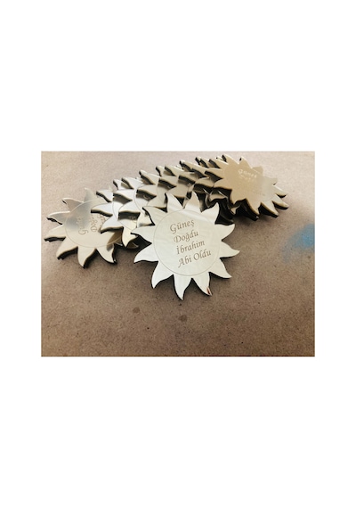 25 Adet Pleksi Güneş Magnet Güneş Desenli Bebek Doğum Mevlüt Hatırası Magnet