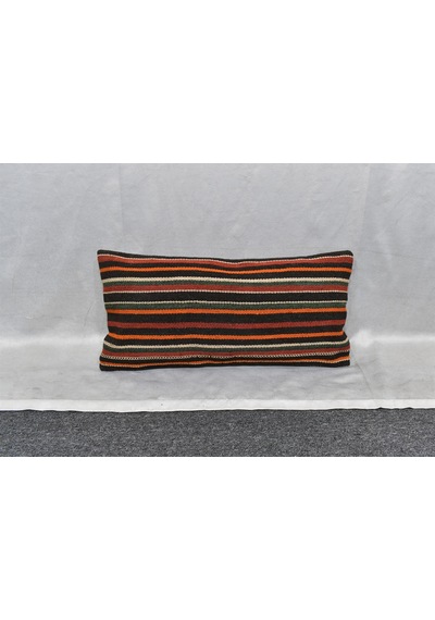 Zehra Abla Halı Yeni El Dokuma Dekoratif Lumbar Kilim Kırlent Yastık Kılıfı 6877 Çok Renkli