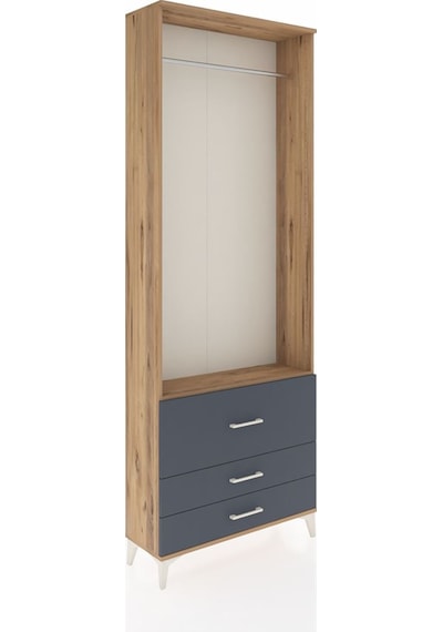 Arges Dolap Tek Raflı 3 Çekmeceli Tek Askılı 88x30x243 Çam-an... Çam Arges Dolap Tek Raflı 3 Çekmeceli Tek Askılı 88x30x243 Çam-an... Çam