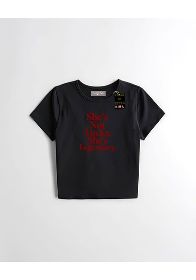 Flood Of Style Siyah Babby Tee Efsanevi Özel Tasarım