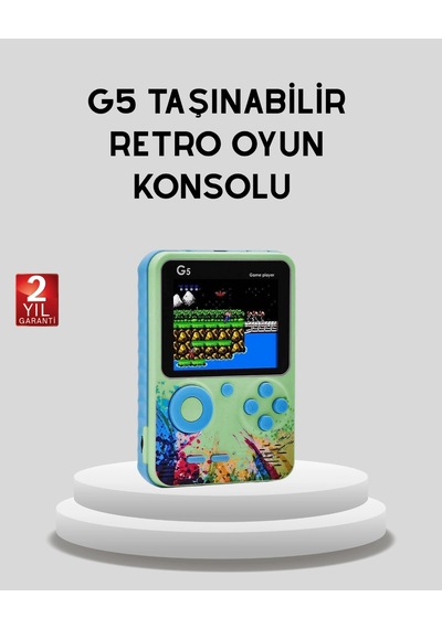 Mey İthalat G5 Taşınabilir Retro Game Box 500 Oyunlu Şarjlı Mini Oyun Konsolu