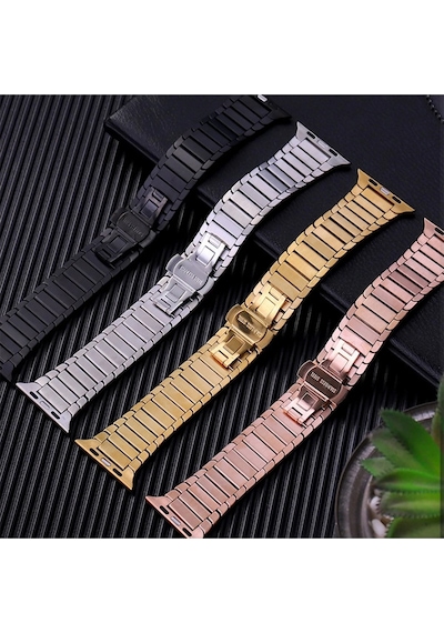 Newface - 25 - Apple Watch Uyumlu 38mm Kr413 Fine Steel Kordon - Csmo-tex - - Siyah