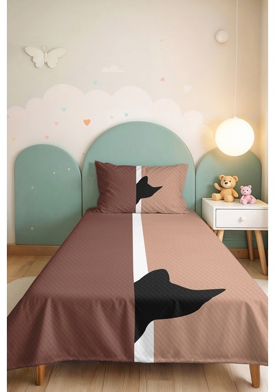 Kedi Desenli Pudra Genç Odası Tek Kişilik Pike Takımı - Vizon Siyah 160x220 Cm Kapitone Yatak Örtüsü Kabuğu Pencere Nefesi Kedi Desenli Pudra Genç Odası Tek Kişilik Pike Takımı - Vizon Siyah 160x220 Cm Kapitone Yatak Örtüsü Kabuğu Pencere Nefesi