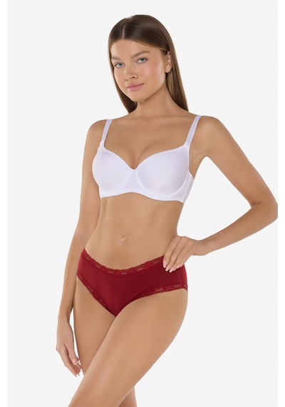 Malabadi Kadın Bordo 2 Li Paket Extra Yumuşak Micro Modal Dantelli Slip Külot 700