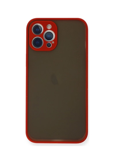 Apple Uyumlu   iPhone 12 Pro Max Kılıf Montreal Silikon Kapak - Kırmızı Düz Renkli