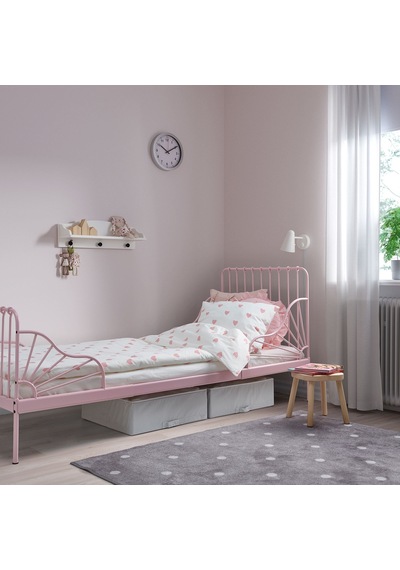 Ikea Barndrom Tek Kişilik Nevresim Takımı 150 X 200 Cm Beyaz - Pembe