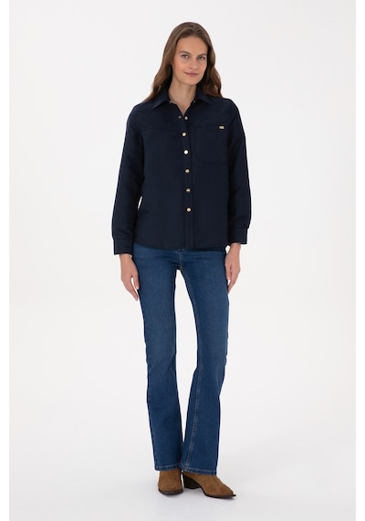U.s. Polo Assn. Kadın Lacivert Gömlek Desenli 50317242-vr033 Lacivert