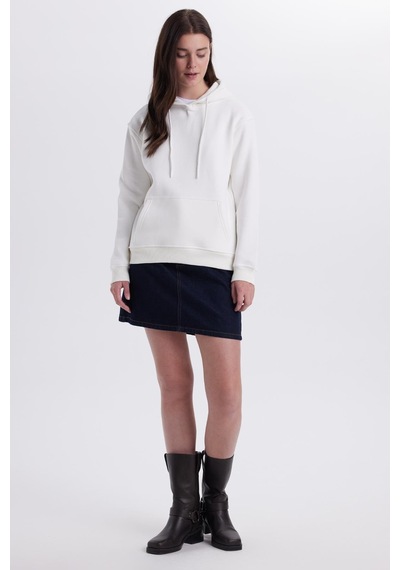 Tudors Kadın Relax Fit Rahat Kesim Pamuklu Kapüşonlu Kanguru Cepli Ekru Sweatshirt-39940 Ekru Tudors Kadın Relax Fit Rahat Kesim Pamuklu Kapüşonlu Kanguru Cepli Ekru Sweatshirt-39940 Ekru