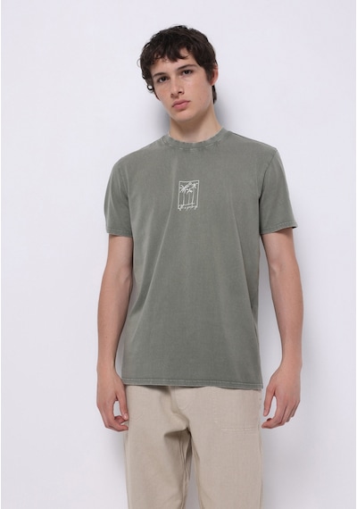 Colin's Colins Regular Fit Yuvarlak Yaka Düz Erkek Yeşil Kısa Kol Tişört Cl1074699 Q1.v1 Kha Haki