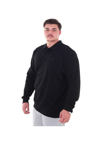 Erkek Büyük Beden 115-155 Kilo Arası İçin Uygun Uzun Kol Polo Yaka Mevsimlik Sweatshirt Siyah Erkek Büyük Beden 115-155 Kilo Arası İçin Uygun Uzun Kol Polo Yaka Mevsimlik Sweatshirt Siyah