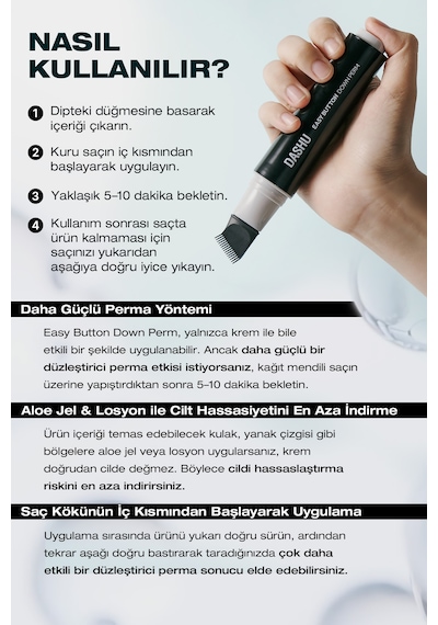 Uzun Süre Kalıcı Düzleştirici Krem For Men Easy Botton Down Perm 20ml + 20ml Refill Set