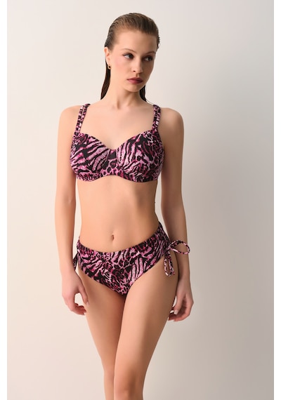 Suwen Janet Balenli Balkonet Toparlayıcı Bikini Üst Sb2694012001200 Pembe Leopar Desenli