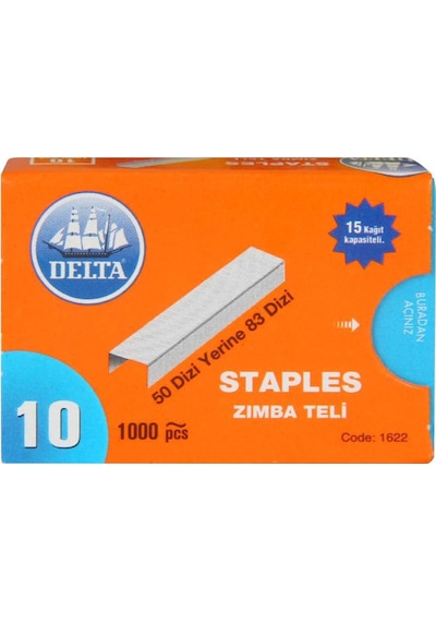 Delta 1622 No 10 Beyaz Zımba Teli