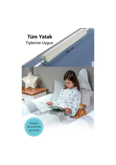 Wellgro 140 Cm Sünger Yatak Bariyeri, Çocuk Yatak Kenar Korkuluğu