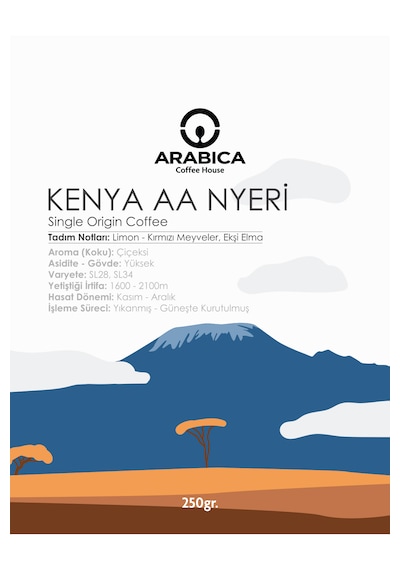 Kenya Aa Natural Kahve 250g Öğütülmüş Kahve Taze Kavrulmuş Kağıt Filtre