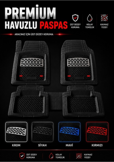 Chevrolet Aveo 2005-2010 Universal Havuzlu Paspas Takımı Premium 3d